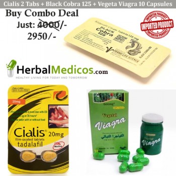 Cialis 20mg - Black Cobra 125 -  Vegetal Viagra 8 Capsules